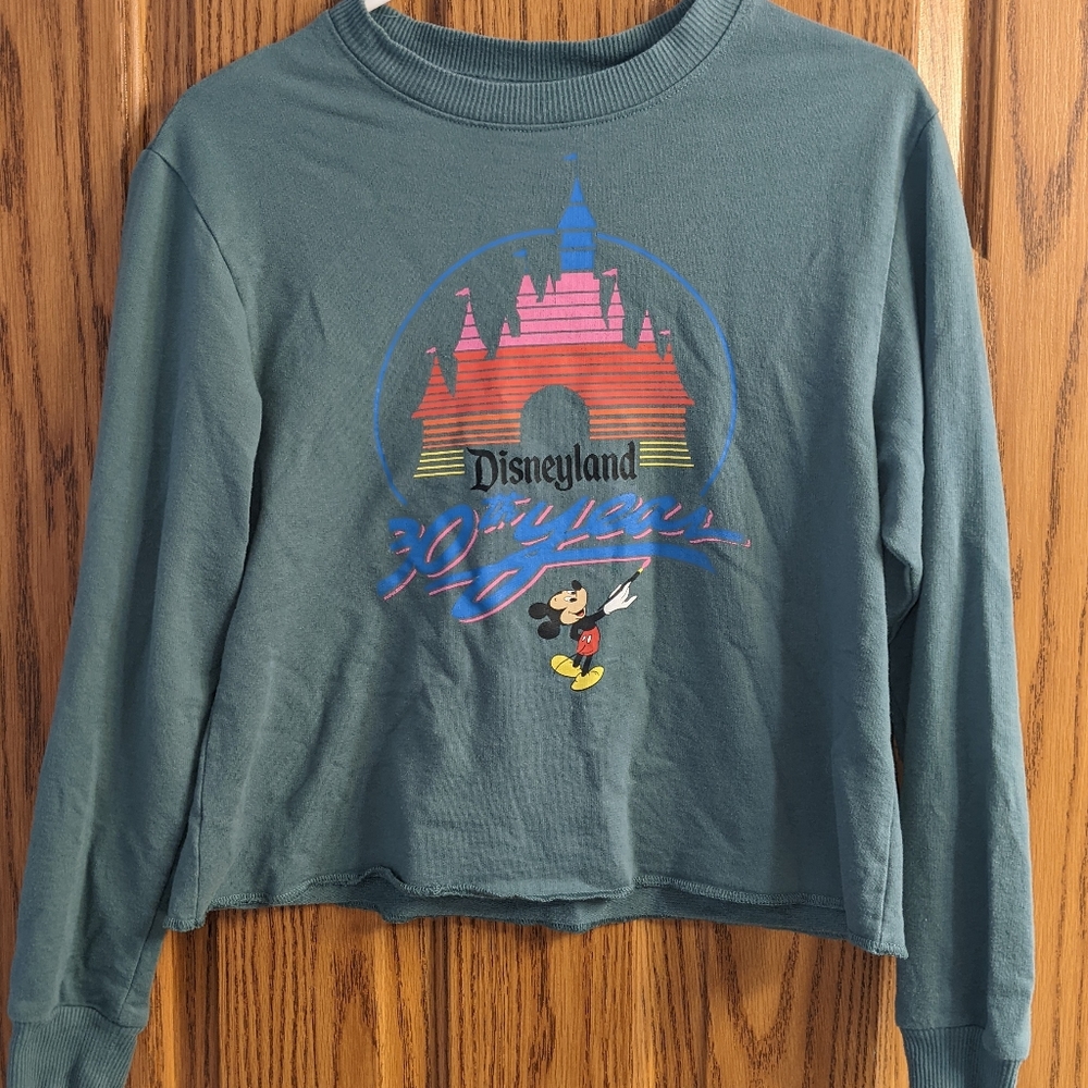 Disneyland 30th Anniversary Women's Retro Green/Jade Sweatshirt, Sz XS